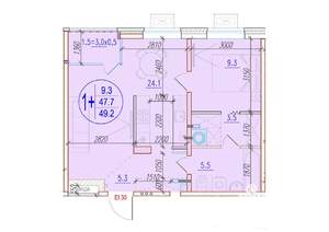 1-к квартира, вторичка, 49м2, 3/18 этаж