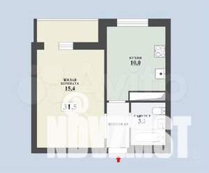 1-к квартира, вторичка, 32м2, 6/16 этаж