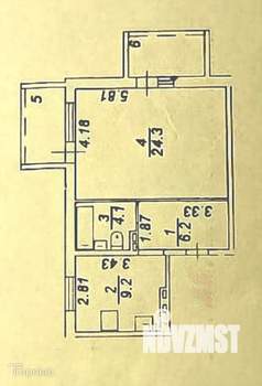 1-к квартира, вторичка, 48м2, 9/9 этаж