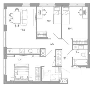 3-к квартира, вторичка, 65м2, 18/25 этаж