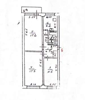 3-к квартира, вторичка, 64м2, 2/5 этаж