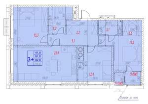 3-к квартира, вторичка, 93м2, 4/17 этаж