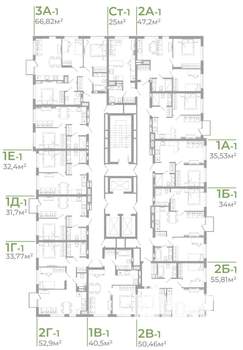 1-к квартира, вторичка, 34м2, 7/25 этаж