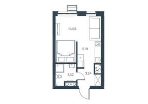 Студия квартира, вторичка, 26м2, 14/21 этаж