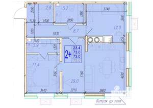 2-к квартира, вторичка, 73м2, 2/18 этаж