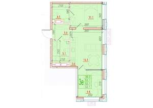 3-к квартира, вторичка, 52м2, 16/24 этаж