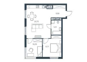 2-к квартира, вторичка, 65м2, 21/30 этаж
