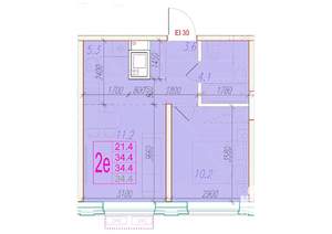 2-к квартира, вторичка, 34м2, 17/24 этаж