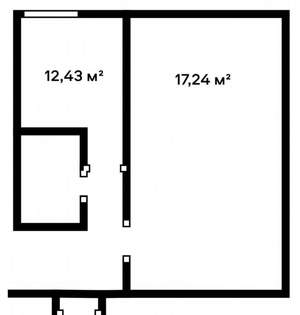1-к квартира, вторичка, 30м2, 3/5 этаж