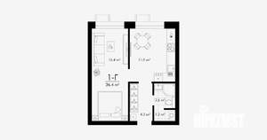 1-к квартира, вторичка, 36м2, 21/23 этаж