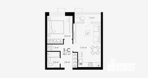 1-к квартира, вторичка, 40м2, 23/24 этаж