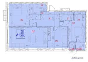 3-к квартира, вторичка, 94м2, 1/17 этаж