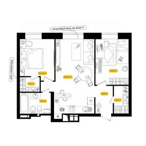 2-к квартира, вторичка, 59м2, 2/24 этаж