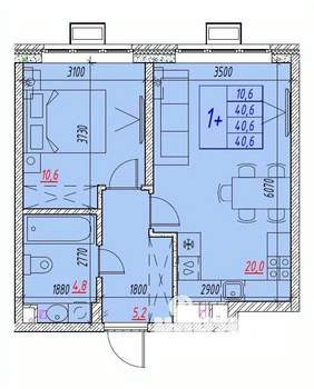 2-к квартира, вторичка, 41м2, 3/25 этаж
