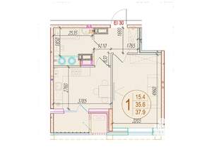 1-к квартира, вторичка, 38м2, 20/25 этаж
