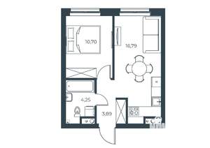 1-к квартира, вторичка, 36м2, 2/21 этаж