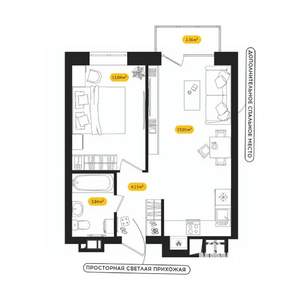 1-к квартира, вторичка, 39м2, 19/24 этаж
