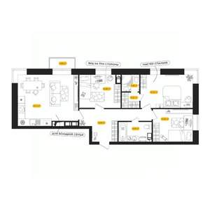 3-к квартира, вторичка, 83м2, 22/24 этаж