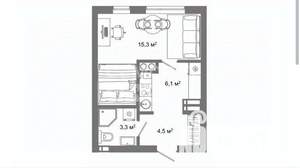 Студия квартира, вторичка, 29м2, 14/16 этаж