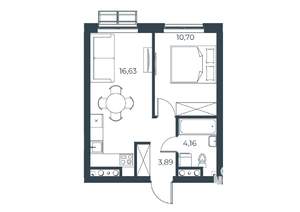 1-к квартира, вторичка, 35м2, 17/21 этаж