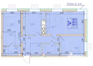 3-к квартира, вторичка, 85м2, 1/18 этаж