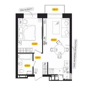 1-к квартира, вторичка, 38м2, 18/24 этаж