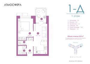 1-к квартира, вторичка, 33м2, 1/24 этаж