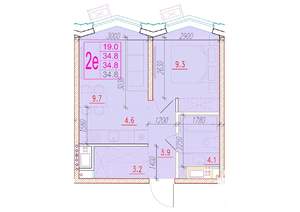 2-к квартира, вторичка, 35м2, 13/24 этаж