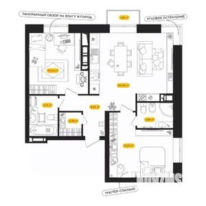 2-к квартира, вторичка, 66м2, 20/24 этаж