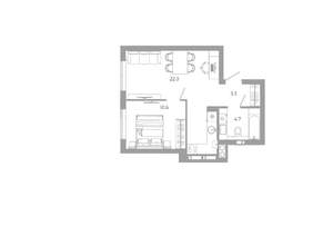 1-к квартира, вторичка, 41м2, 22/25 этаж
