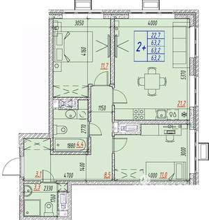 3-к квартира, вторичка, 63м2, 13/25 этаж