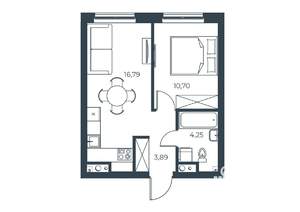1-к квартира, вторичка, 36м2, 2/21 этаж