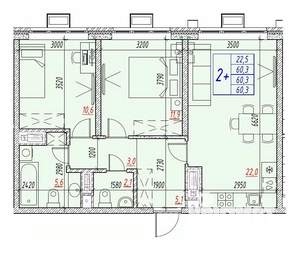 3-к квартира, вторичка, 60м2, 25/25 этаж