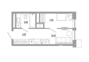 Студия квартира, вторичка, 23м2, 3/18 этаж