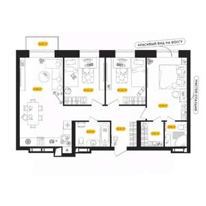 3-к квартира, вторичка, 76м2, 22/24 этаж