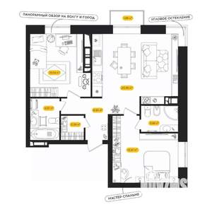 2-к квартира, вторичка, 66м2, 19/24 этаж