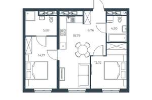 2-к квартира, вторичка, 62м2, 29/30 этаж