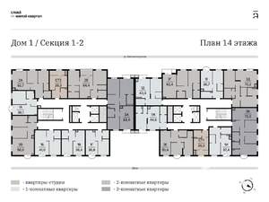 2-к квартира, вторичка, 70м2, 14/25 этаж