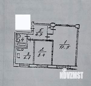 2-к квартира, вторичка, 41м2, 1/5 этаж