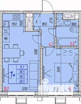 2-к квартира, вторичка, 39м2, 17/25 этаж