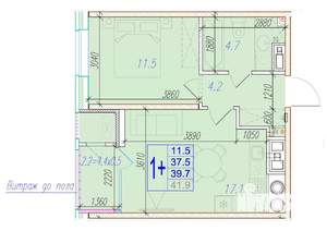 1-к квартира, вторичка, 40м2, 17/18 этаж
