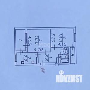 2-к квартира, вторичка, 51м2, 7/9 этаж