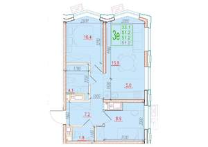 3-к квартира, вторичка, 51м2, 23/24 этаж