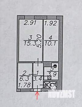 2-к квартира, вторичка, 41м2, 2/2 этаж