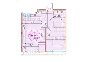 1-к квартира, вторичка, 39м2, 18/25 этаж