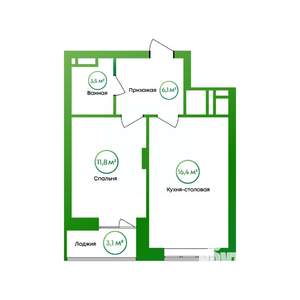 1-к квартира, вторичка, 39м2, 3/16 этаж