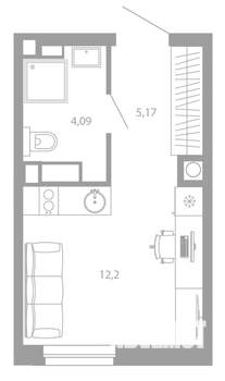 Студия квартира, вторичка, 21м2, 13/26 этаж