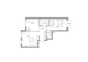 2-к квартира, вторичка, 64м2, 2/25 этаж