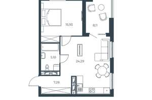 1-к квартира, вторичка, 61м2, 27/30 этаж