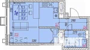 1-к квартира, вторичка, 31м2, 12/25 этаж